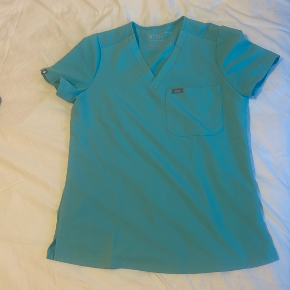 Figs neon blue xs catarina scrub top